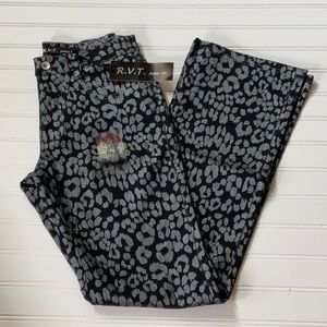 COPY - RVT Black Silver Metallic Leopard Hi Rise.  Size 7/8